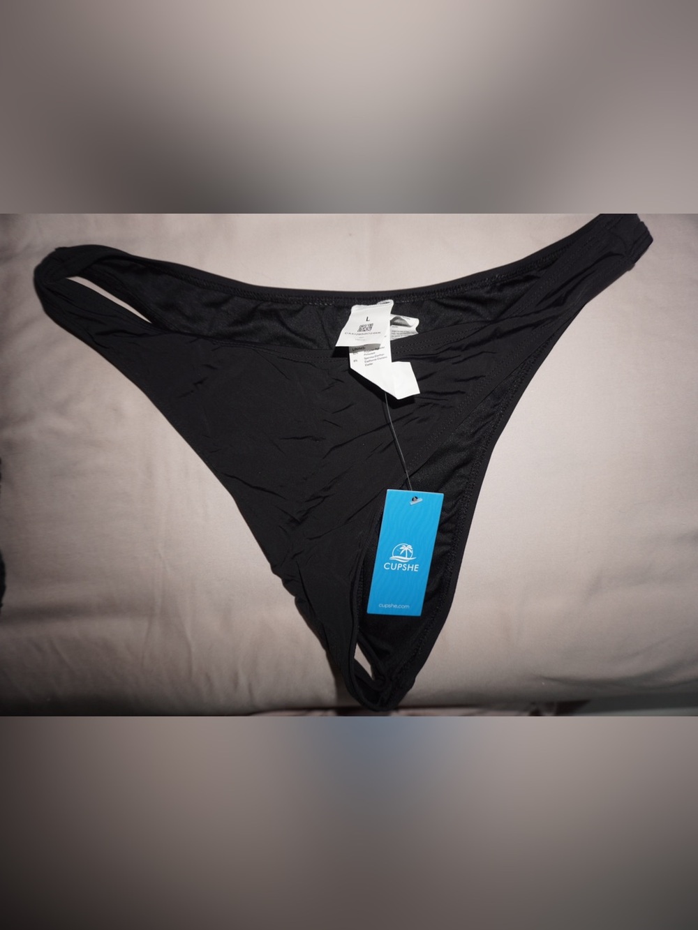 Cupshe Black High-Cut Bikini Bottom - Minimal Swim Brief